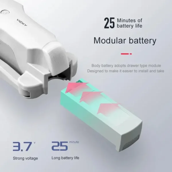 Batterie modulaire de drone avec 3.7V et 25 minutes de durée de vie, conçue pour une installation et un retrait faciles
