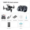 Contenu du package du drone Mini V30 incluant une caméra HD 1080p, télécommande, câble de charge, hélices de rechange, cadre de protection, tournevis, batterie et manuel d'utilisation.