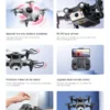 Drone Mini V30 offrant six avantages d'achat : évitement d'obstacles intelligent, caméra double 8K HD, cadre de protection, télécommande intelligente, stockage intégré/pliable, et vol stationnaire intelligent à hauteur fixe.