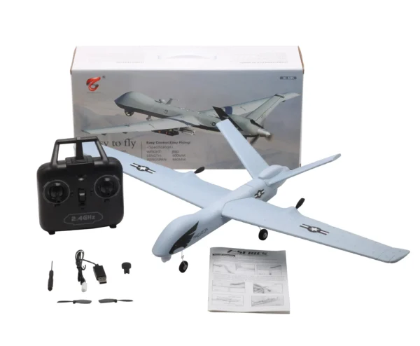 Planeur RC Z51 Predator avec accessoires, télécommande, câbles de charge, et manuel d'instructions, prêt à voler - disponible sur véhicule-rc.store