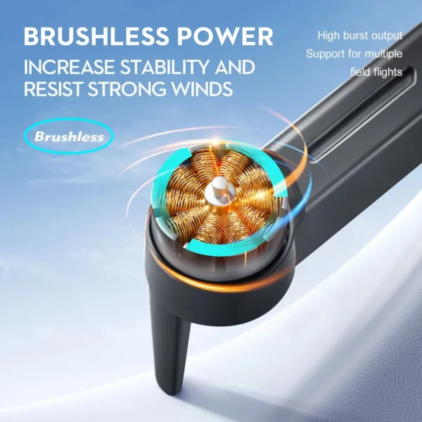 Moteur brushless du drone SkyEagle S8S affichant haute performance et capacité à résister aux vents forts, idéal pour les vols en extérieur.