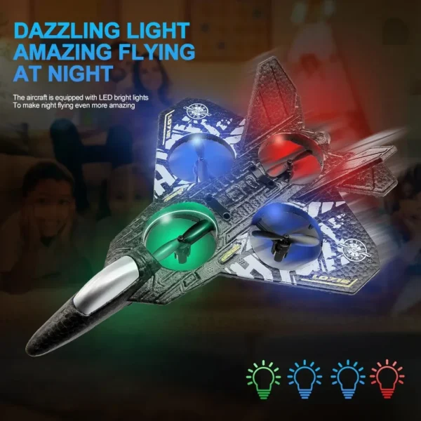 Avion télécommandé SkyPilot L0712 équipé de lumières LED brillantes pour des vols de nuit spectaculaires