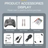 Accessoires pour BF109 avion de combat RC incluant télécommande, lames de rechange, batterie, câble de charge, et plus