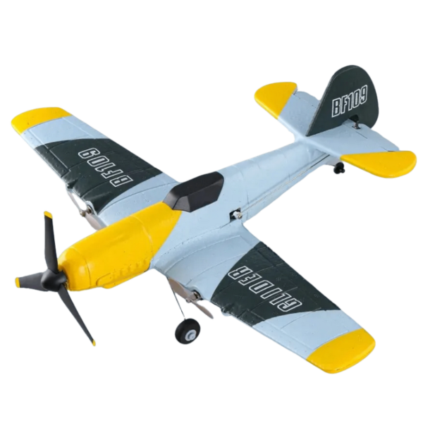 Avion de combat RC BF109 en vol, conçu pour une performance aérodynamique optimale, en mousse EPP résistante