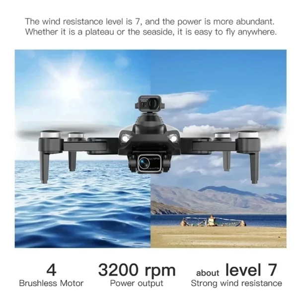 Drone L900 SE MAX affichant une résistance au vent de niveau 7, idéal pour voler dans des environnements tels que les plateaux et les zones côtières.