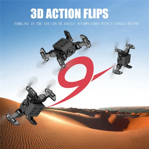 Mini drone V2 avec fonction 3D Action Flips pour des acrobaties aériennes d'une simple pression de bouton.