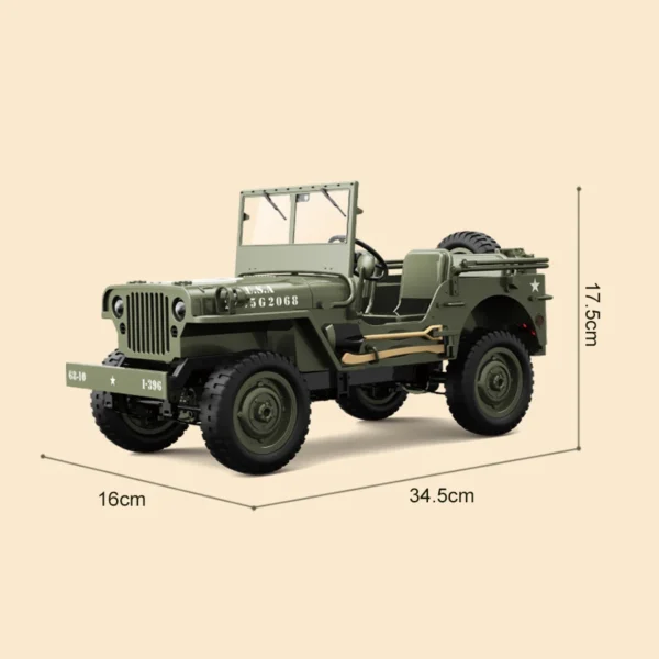 Dimensions de la voiture télécommandée JJRC C8815 : 34,5 x 16 x 17,5 cm
