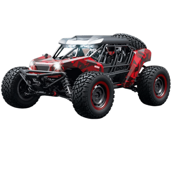 Voiture RC rouge SCY-16106 en vue isolée sur fond transparent