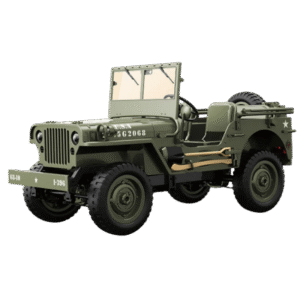 Voiture télécommandée militaire JJRC C8815 échelle 1/10 avec détails réalistes sur fond blanc
